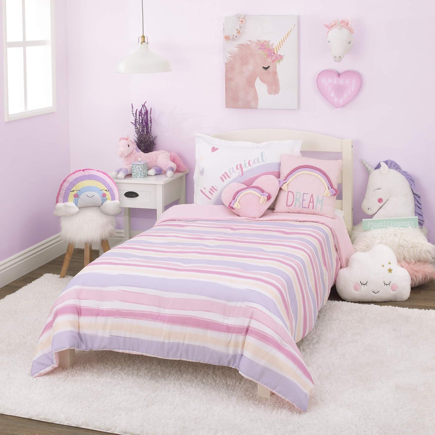 NoJo Little Love by NoJo Rainbow Shaped Plush Sherpa Decorative Pillow with Clouds