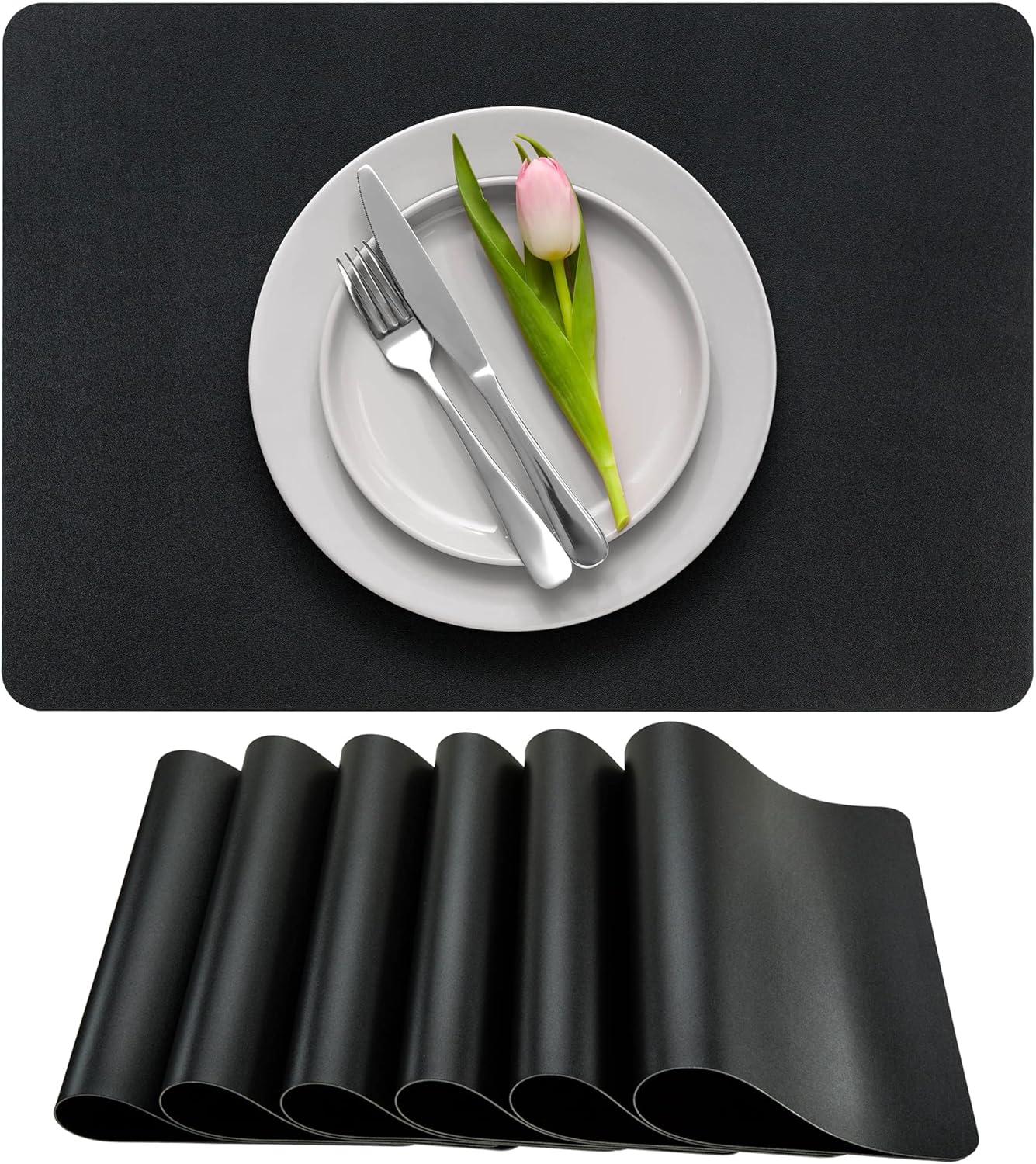 Faux Leather Solid Rectangle Placemat