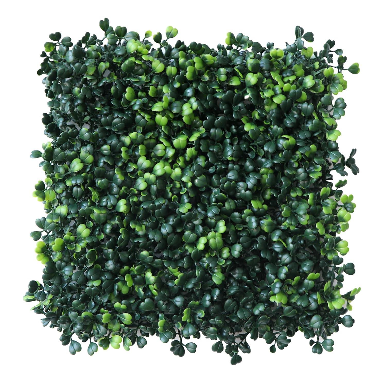 Grass Wall Panels 12 Pcs 10"x 10" Grass Wall Backdrop Panels Artificial Boxwood Greenery Wall Backdrop Privacy Hedge UV Protected for Indoor Outdoor Garden Backyard Party