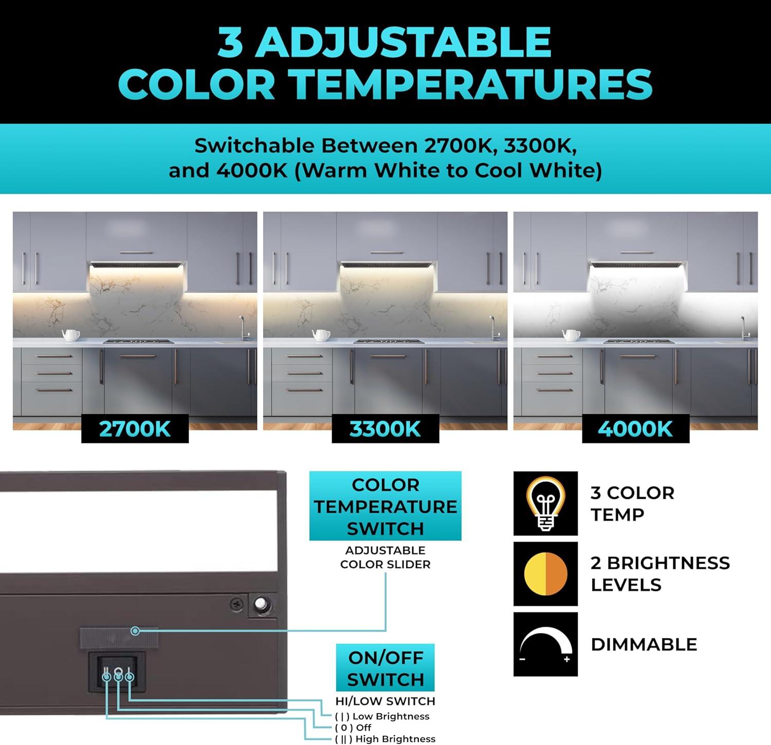 Bronze 24-Inch Dimmable LED Under Cabinet Light