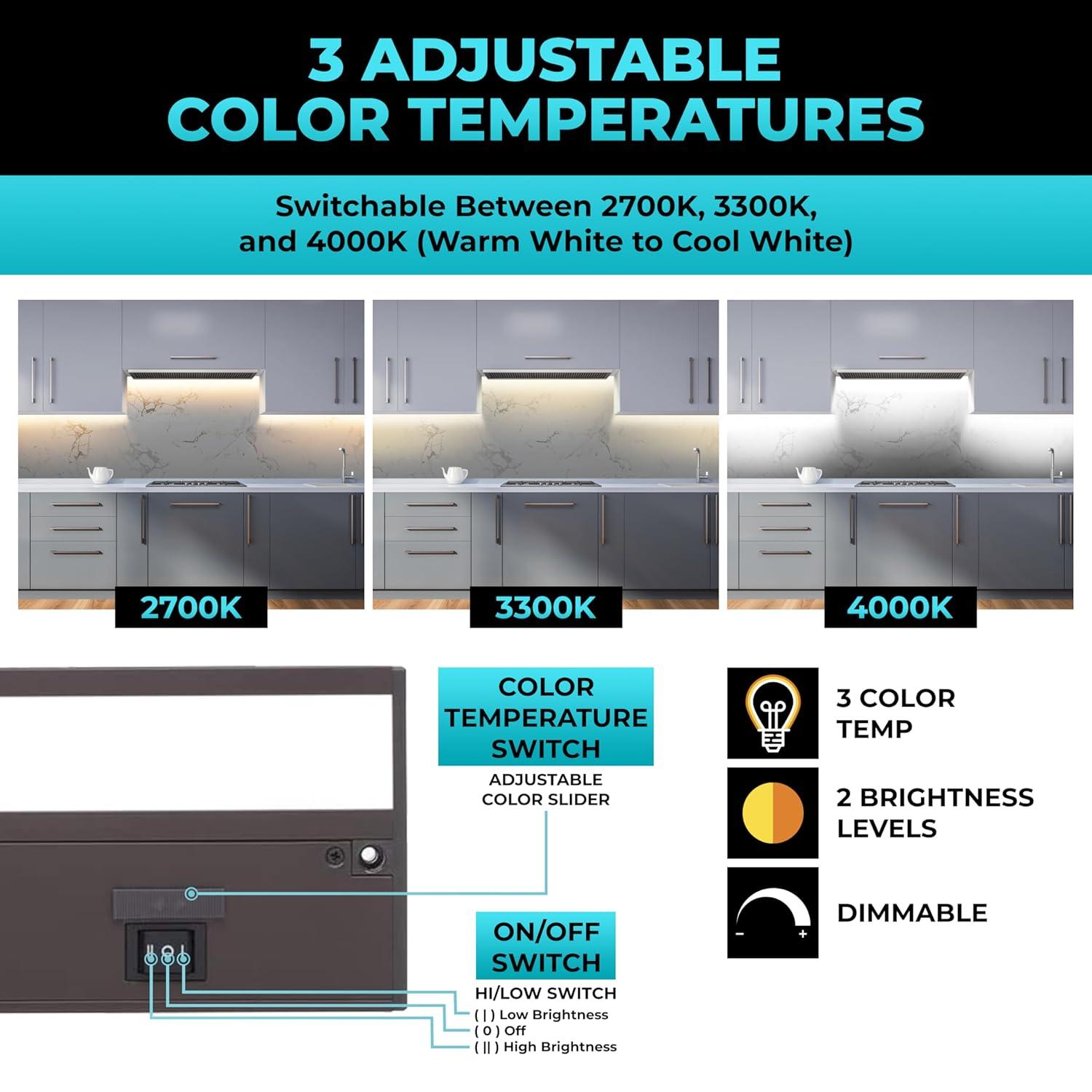 Bronze 24-Inch Dimmable LED Under Cabinet Light