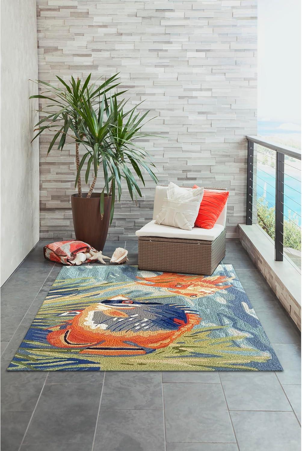 Liora Manne Ravella Tropical Fish Indoor/Outdoor Rug Ocean 3'6" x 5'6"