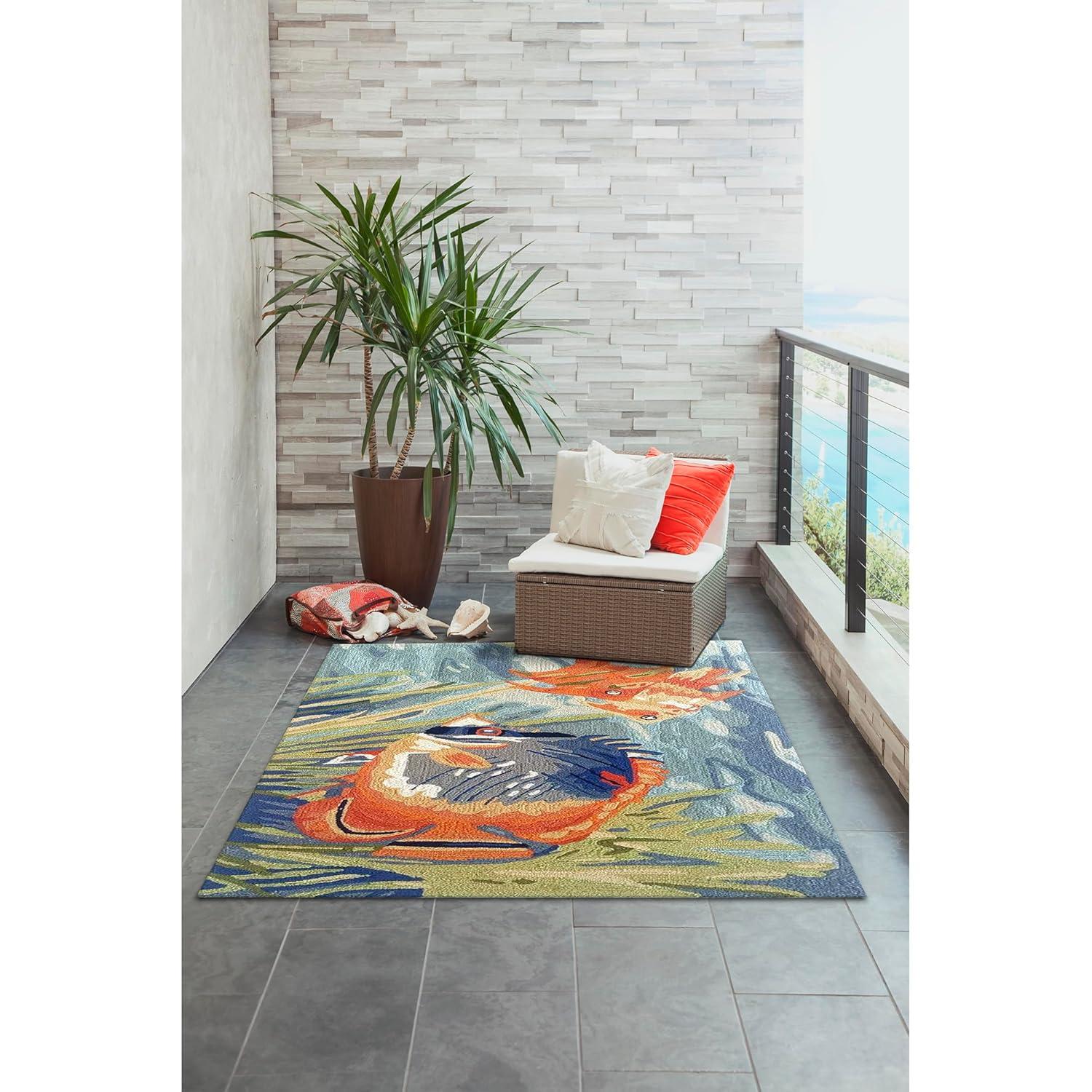 Liora Manne Ravella Tropical Fish Indoor/Outdoor Rug Ocean 3'6" x 5'6"