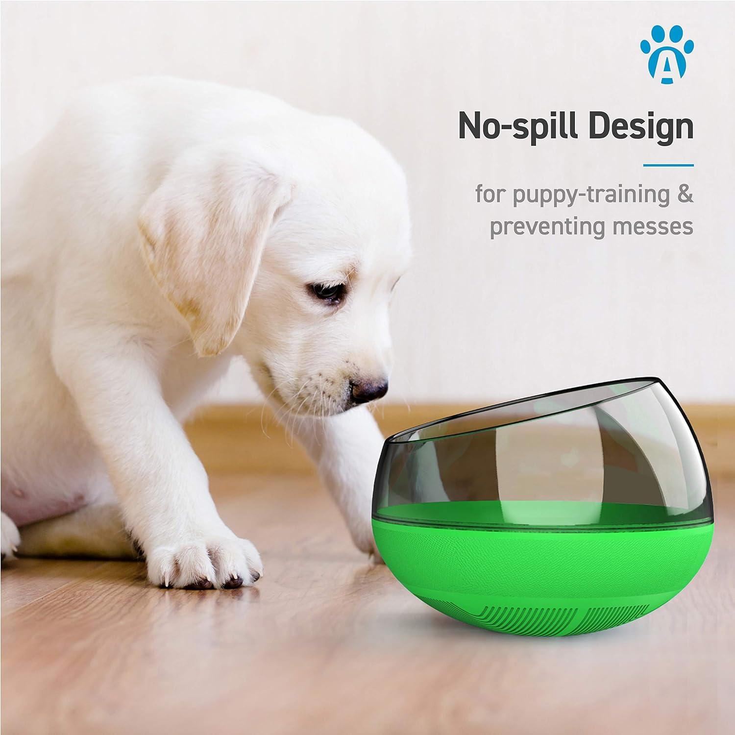 ANYPET Slow Feeder Bowl for Small Medium Dogs Cats, No-Spill Large Capacity Interactive Feeder, Green (APF03G)