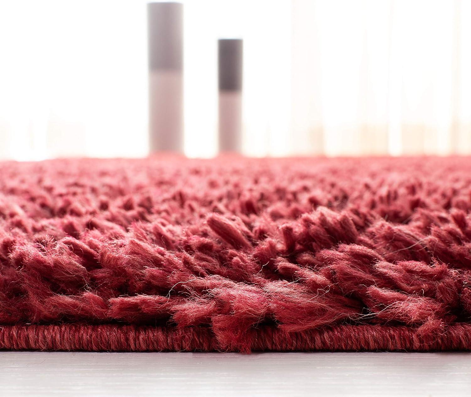 SAFAVIEH August Sophia Solid Shag Area Rug, Red, 9' x 12'