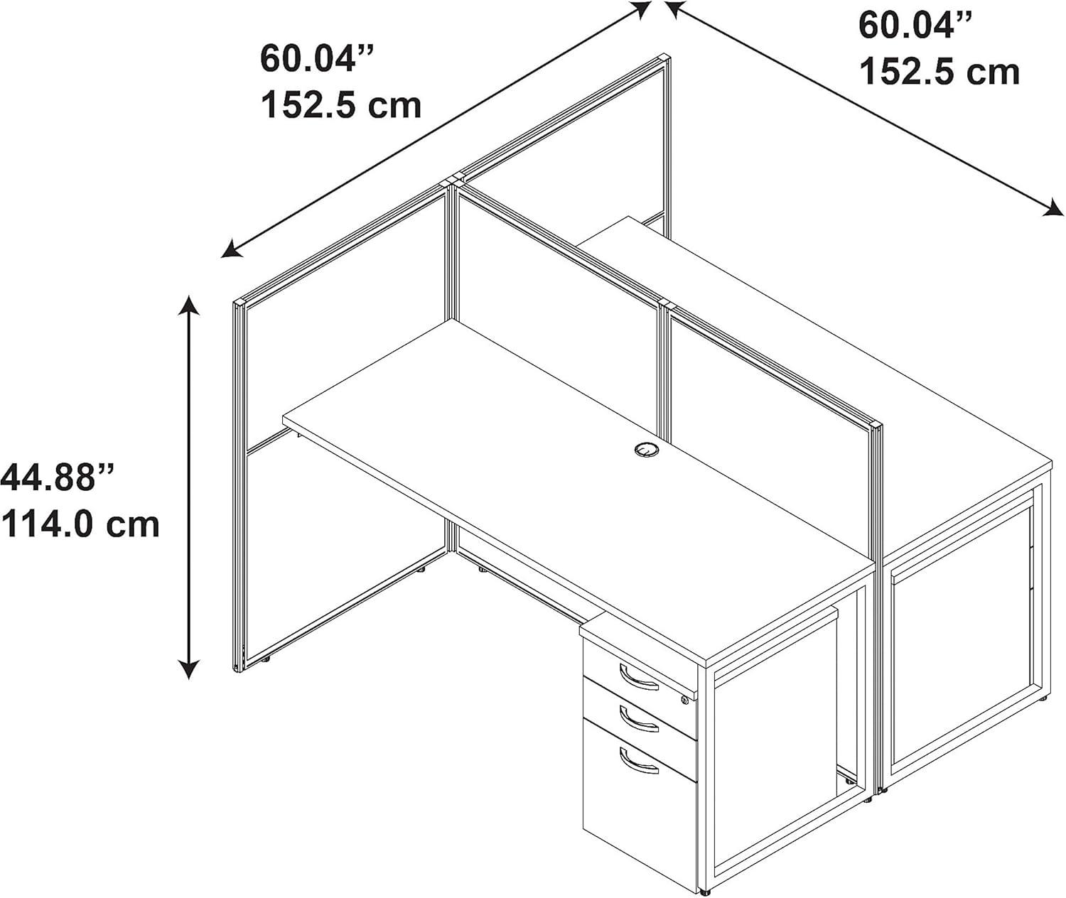 Easy Office Rectangle 2 Person Benching Workstation with Cable Management