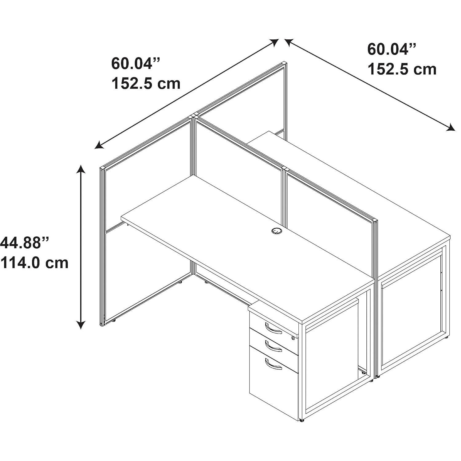 Easy Office Rectangle 2 Person Benching Workstation with Cable Management