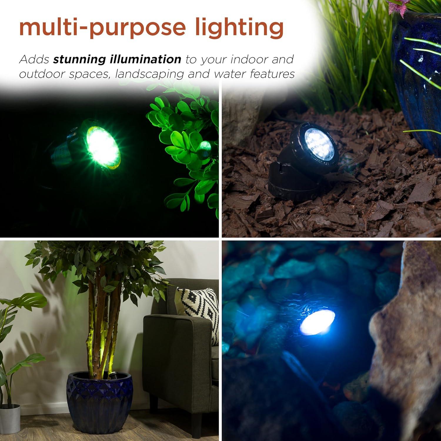 LED Submersible Light with Photocell & Transformer - Alpine Corporation: Weather-Resistant, Electric Powered Landscape Ground Spotlight