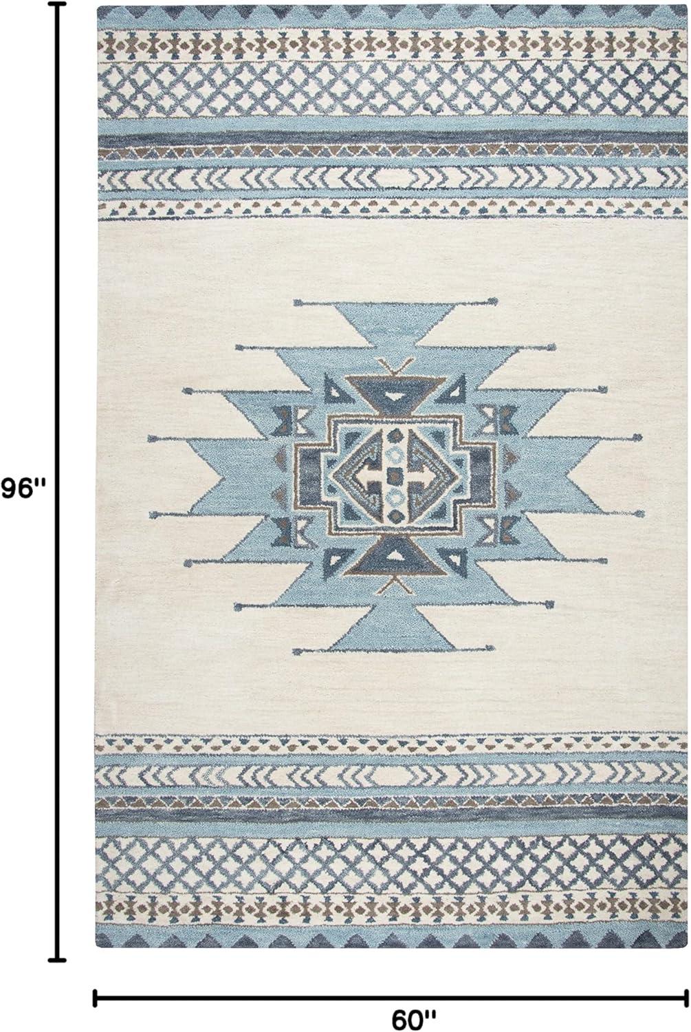 Rizzy Rugs Southwest Area Rug SU567A Blue Angled Lines 5' x 8' Rectangle