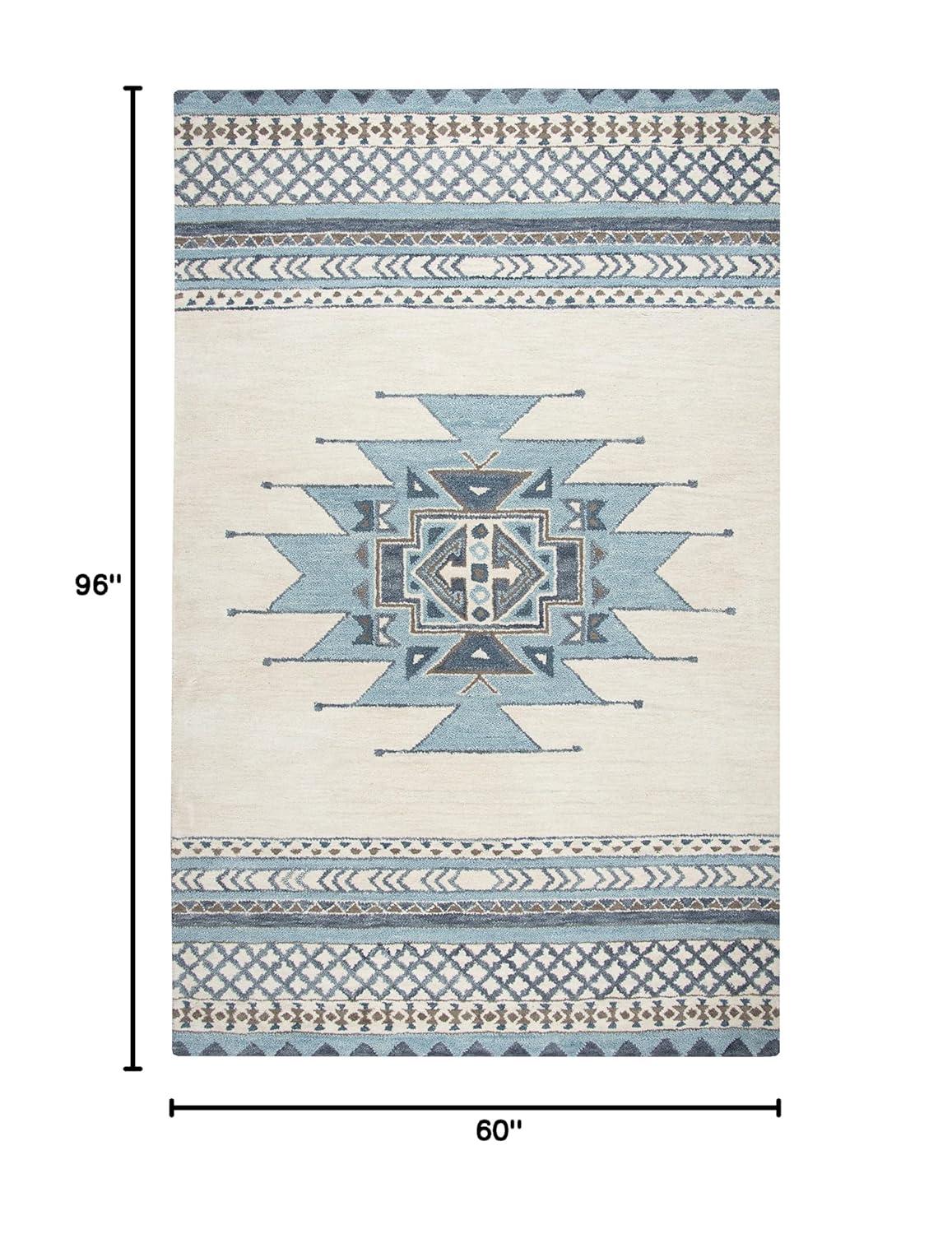 Rizzy Rugs Southwest Area Rug SU567A Blue Angled Lines 5' x 8' Rectangle