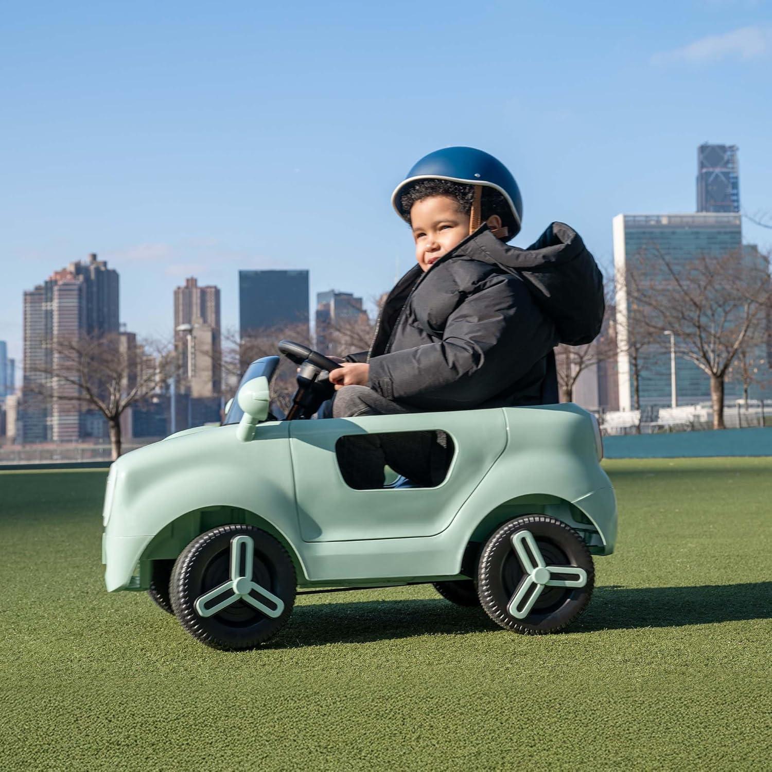 Jetson Mako Electric Motor Assist Ride-On Push Car - Green: Remote Control, Charger Included