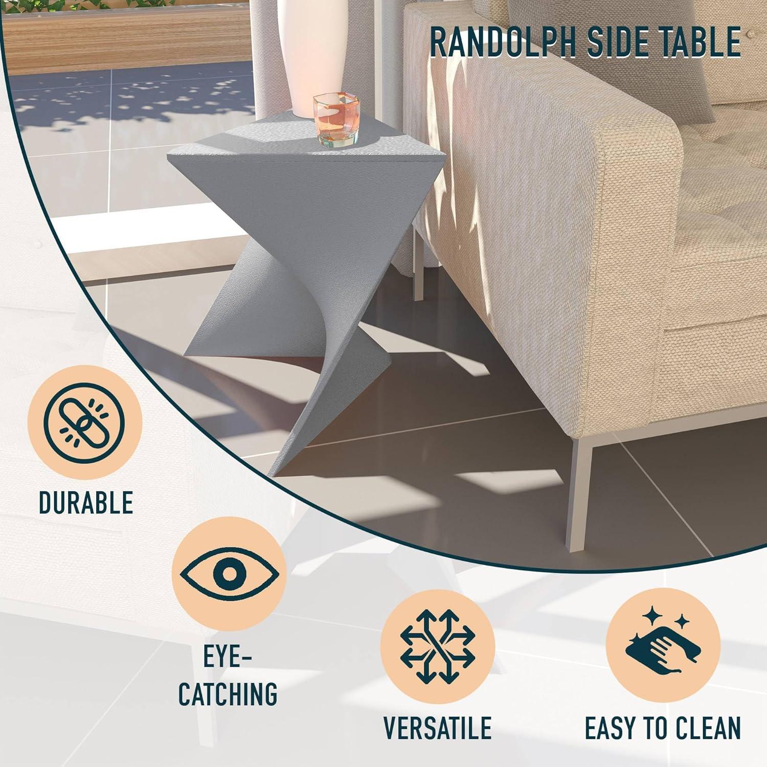 Randolph Modern Gray Triangular Plastic Side Table