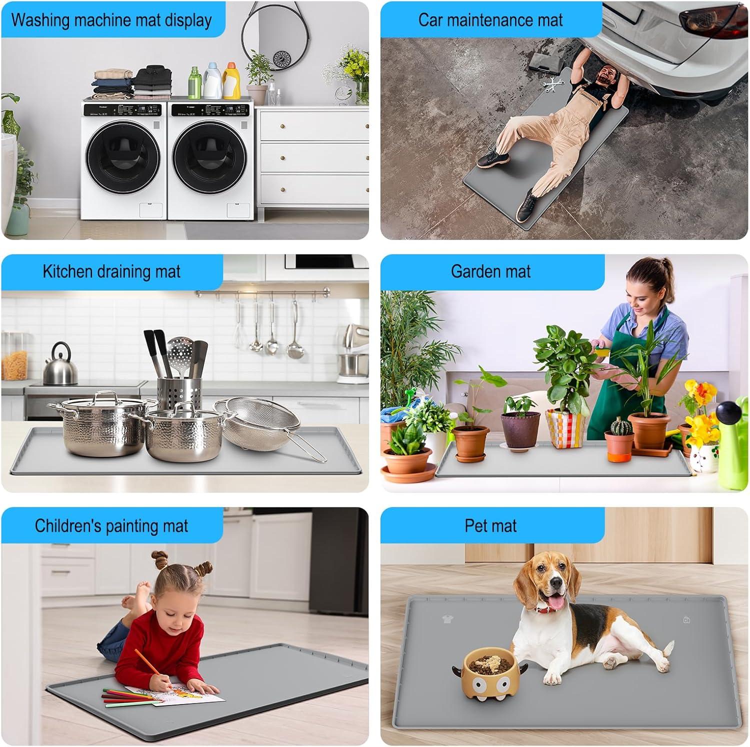 chuangyanUS Washer Dryer Countertop, 54"×26.8" Washer And Dryer Covers,Non-Slip Waterproof Washing Machine Cover Protector Top Load