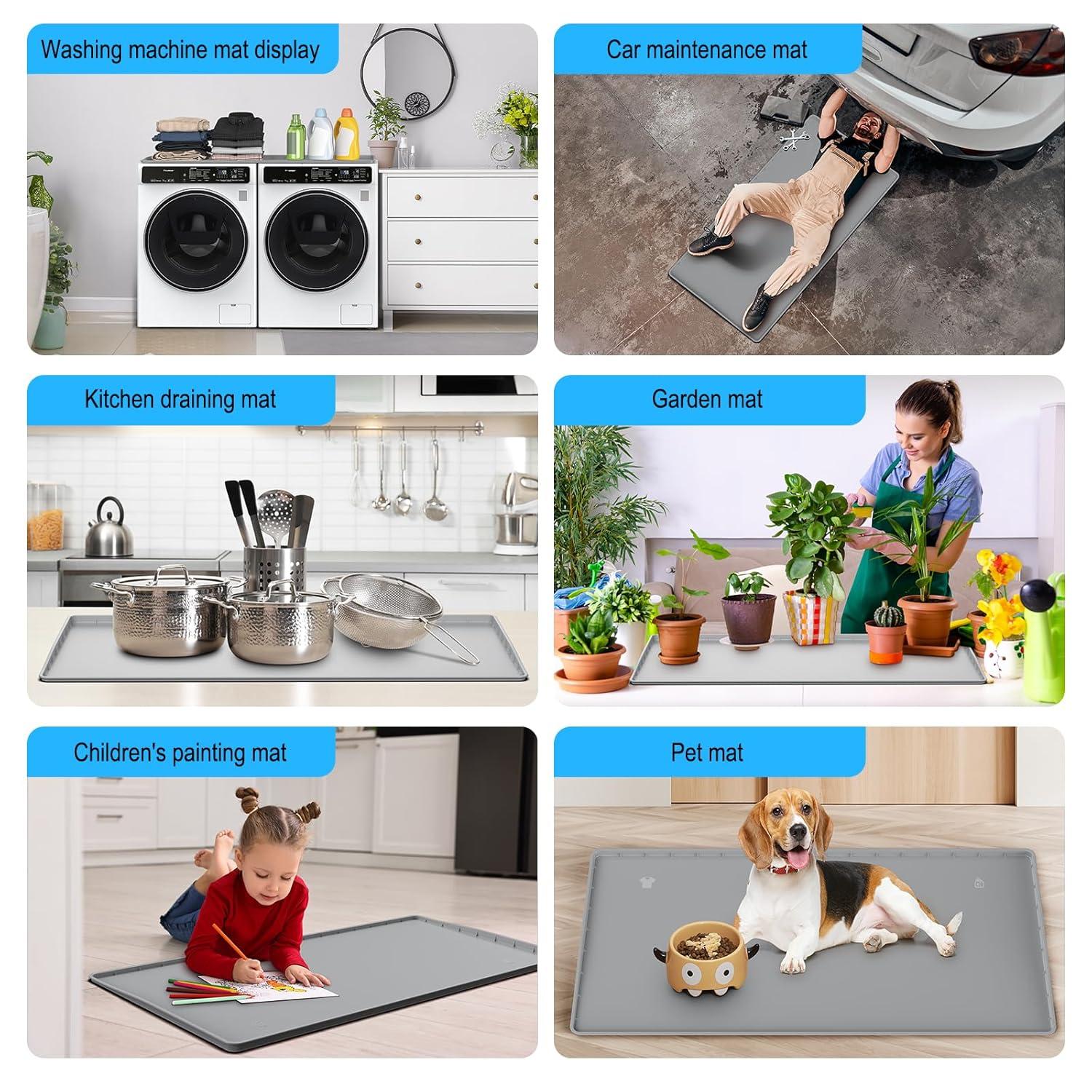 chuangyanUS Washer Dryer Countertop, 54"×26.8" Washer And Dryer Covers,Non-Slip Waterproof Washing Machine Cover Protector Top Load