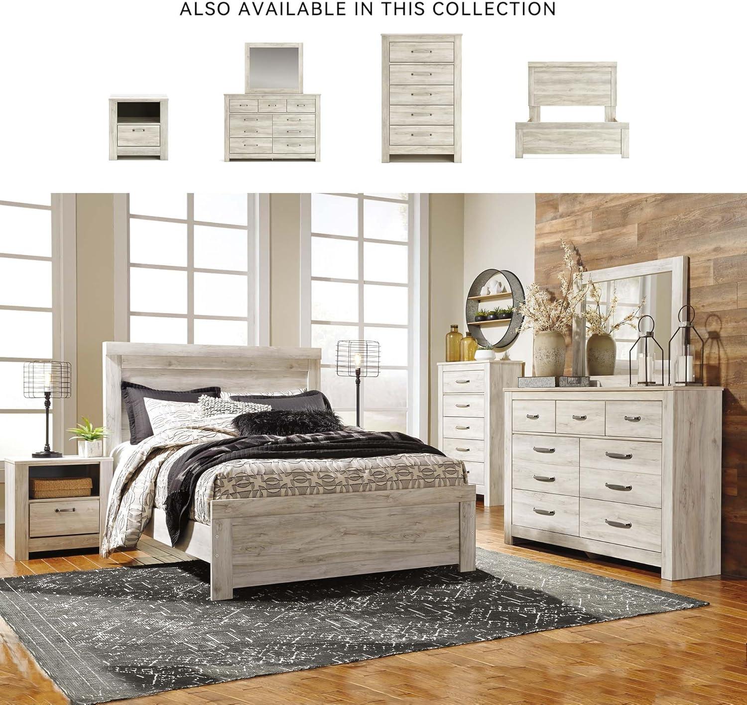 Bellaby 5 Drawer Chest White - Signature Design by Ashley: Farmhouse Style, Brushed Nickel-Tone Handles