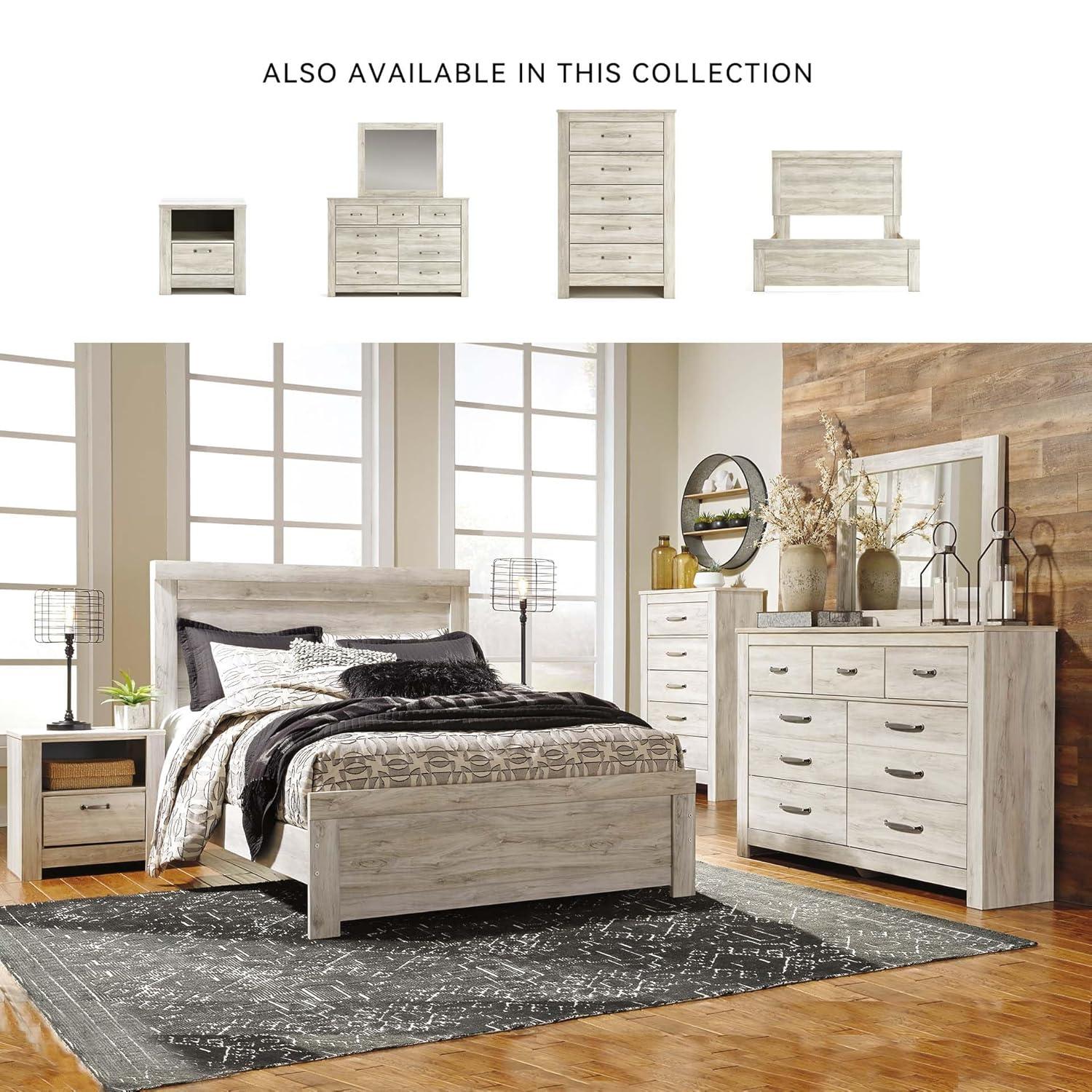 Bellaby 5 Drawer Chest White - Signature Design by Ashley: Farmhouse Style, Brushed Nickel-Tone Handles