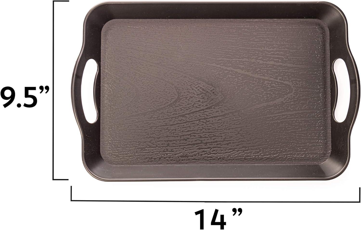 Textured Cafeteria Tray with Handles, Black - Small