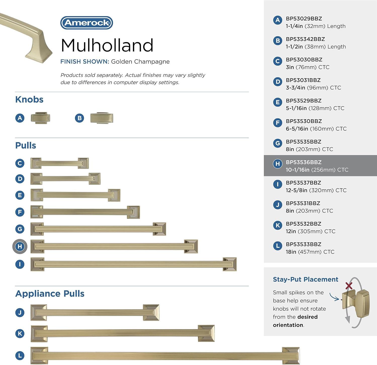 Mulholland 10-1/16 in (256 mm) Center-to-Center Cabinet Pull