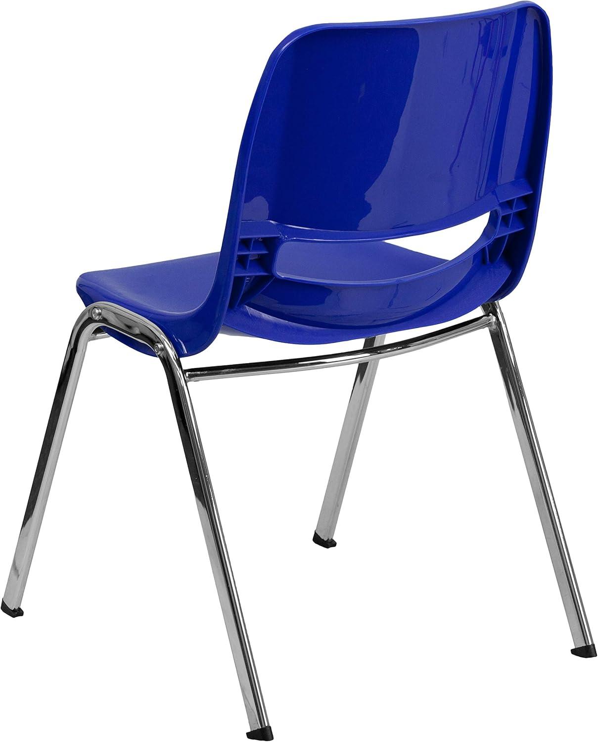 Navy Chrome 661 lb. Capacity Ergonomic Stacking Chair