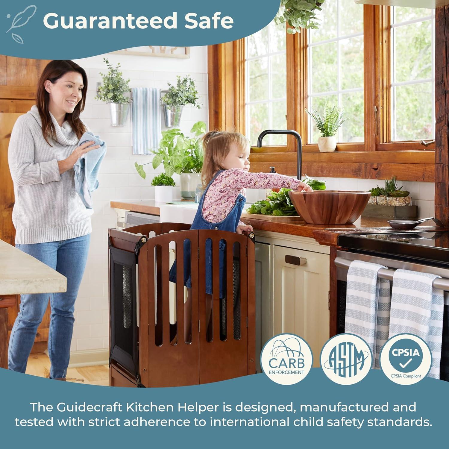 Guidecraft Contemporary Kitchen Helper Foldable Step Stool