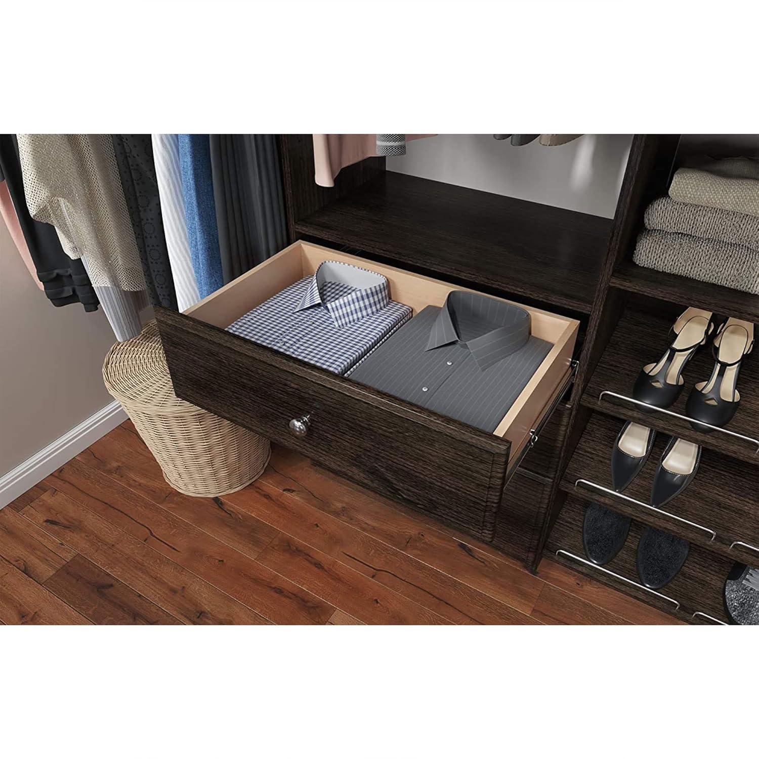 Easy Track Wood Laminate Dual Tower Closet Organizer
