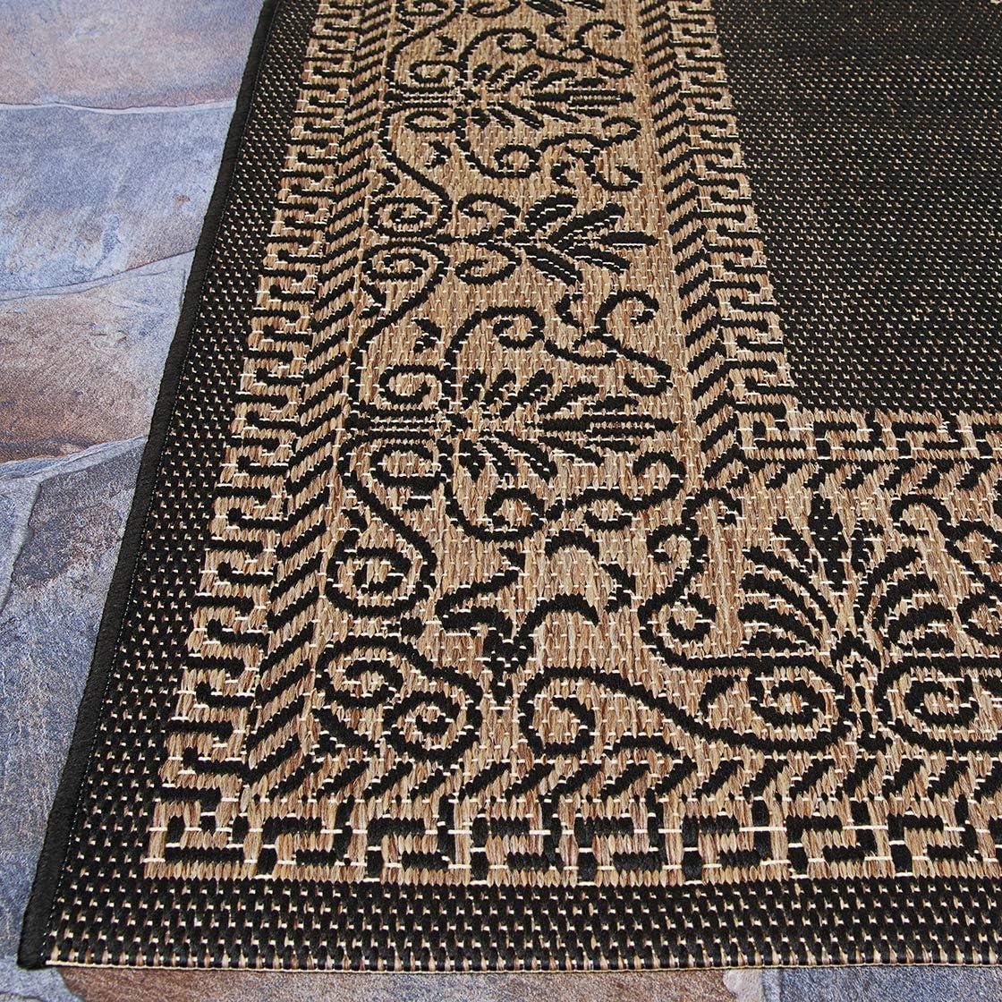 Couristan Recife Antique Medallion Area Rug, 7'6" x 10'9", Black-Cocoa