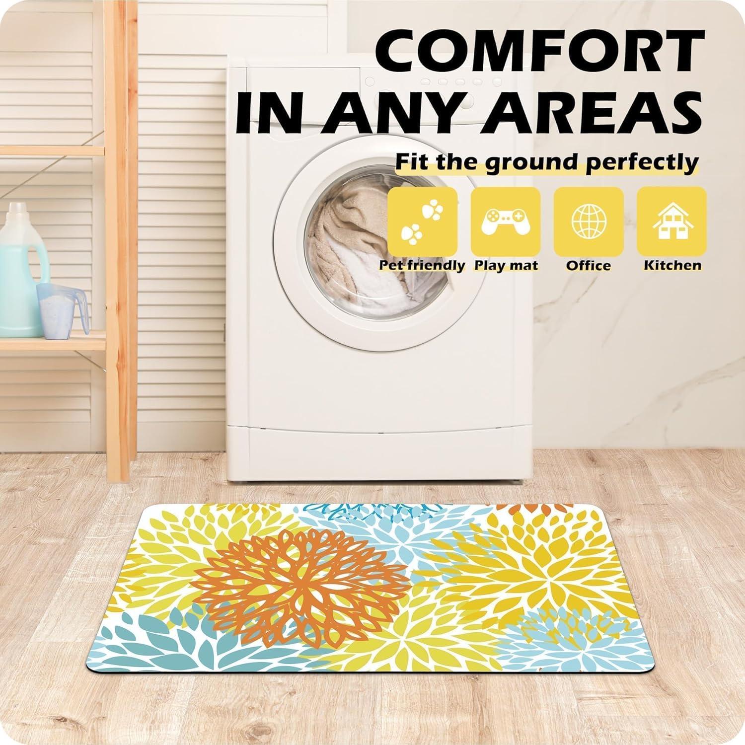 Kitchen Mats Set of 2 Cushioned Anti Fatigue Kitchen Rugs Waterproof Non Slip Kitchen Runner Memory Foam Kitchen Floor Mat Comfort Standing Mat for Sink,Office,Laundry