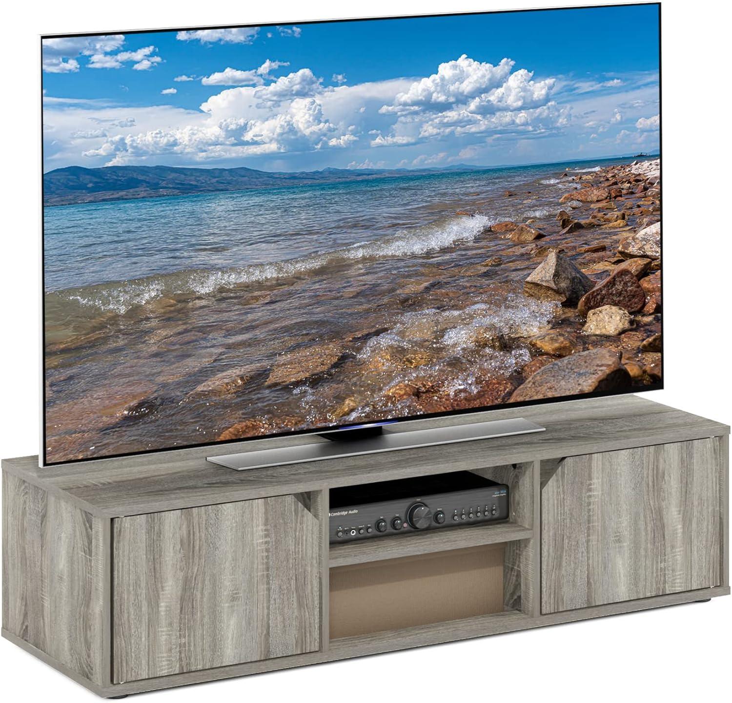 Furinno Classic TV Stand for TV up to 55 Inch, French Oak