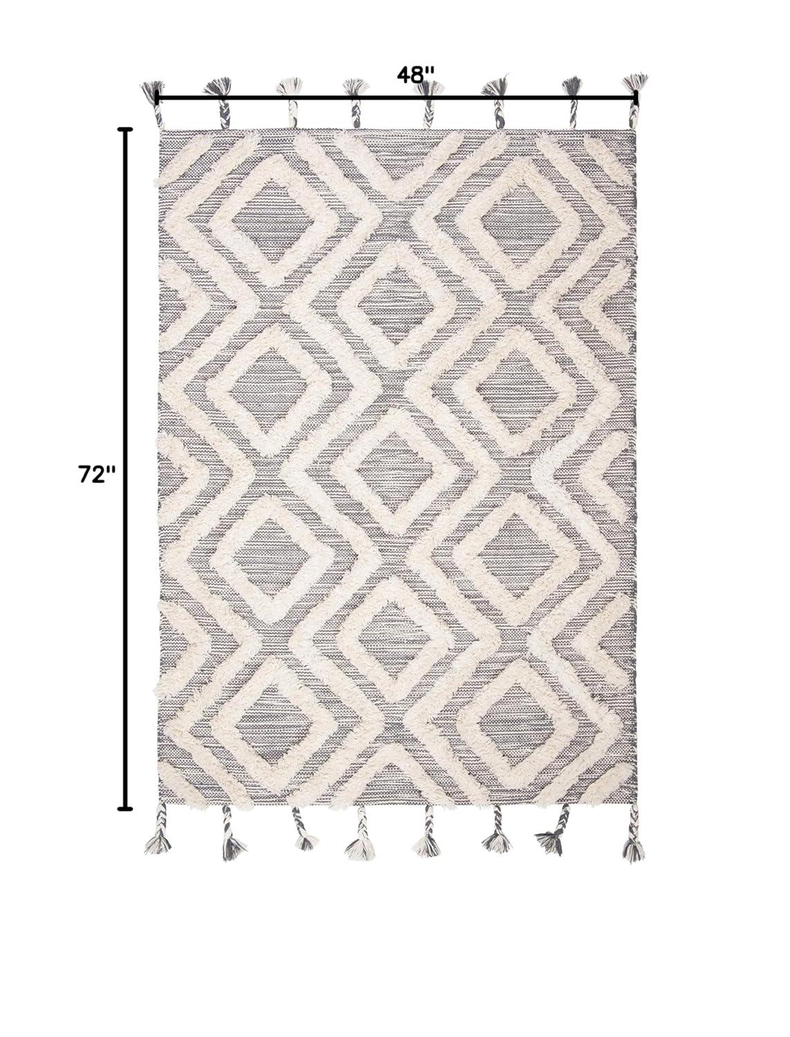 Kenya KNY331 Hand Tufted Area Rug - Grey/Ivory - 4'x6' - Safavieh.