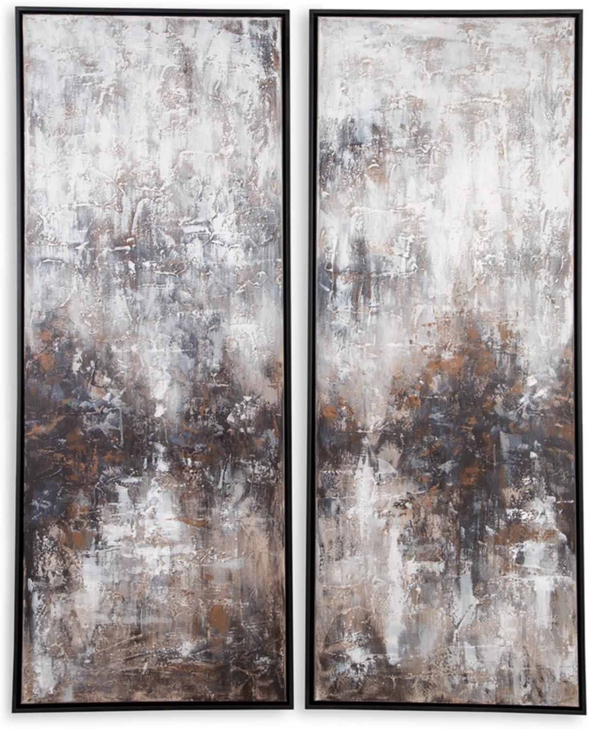 Sahriana Black and Brown Abstract Wall Art Set