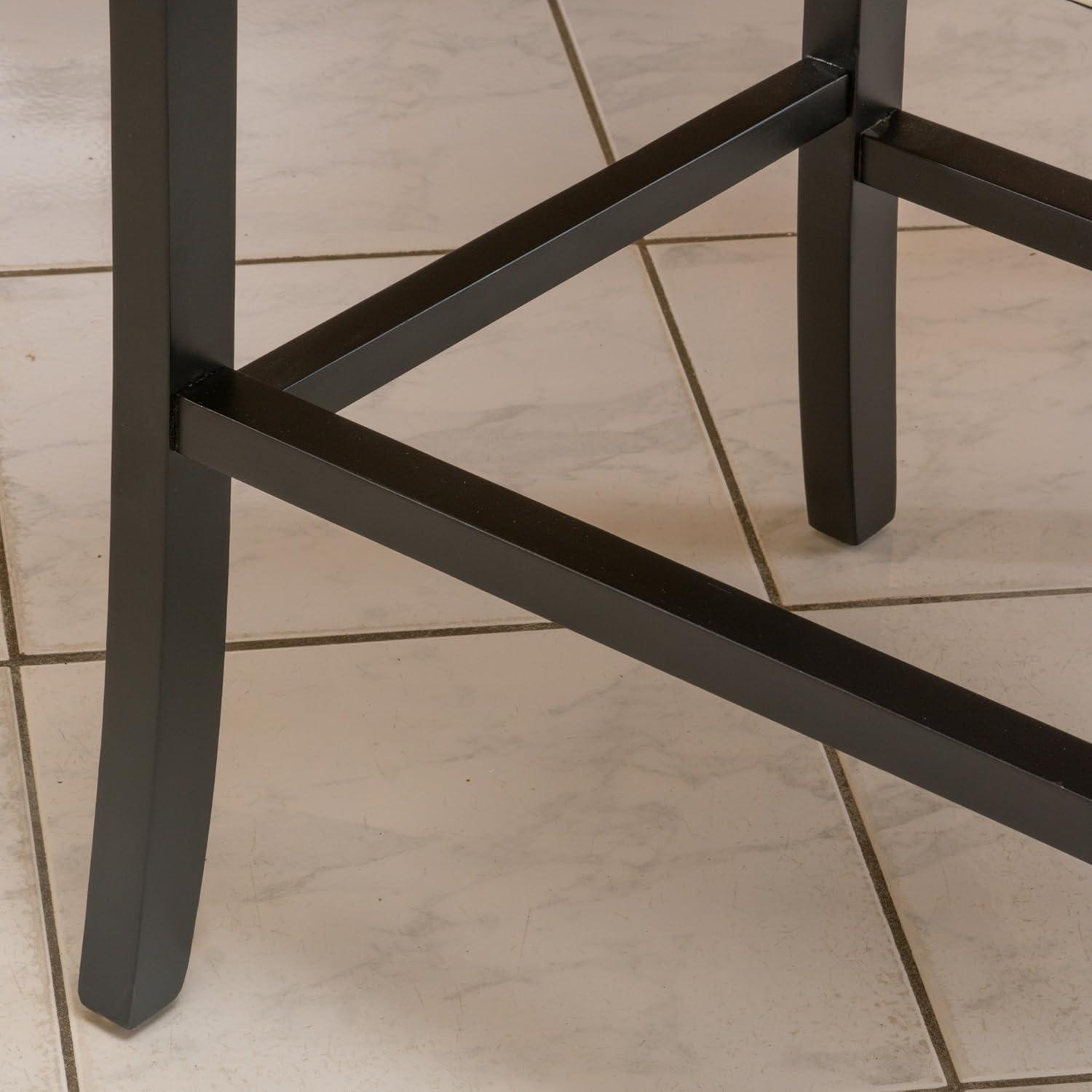Christopher Knight Home 28" Milano Quilted Bonded Leather Barstool Ivory: Upholstered, Padded Back, Hardwood Frame