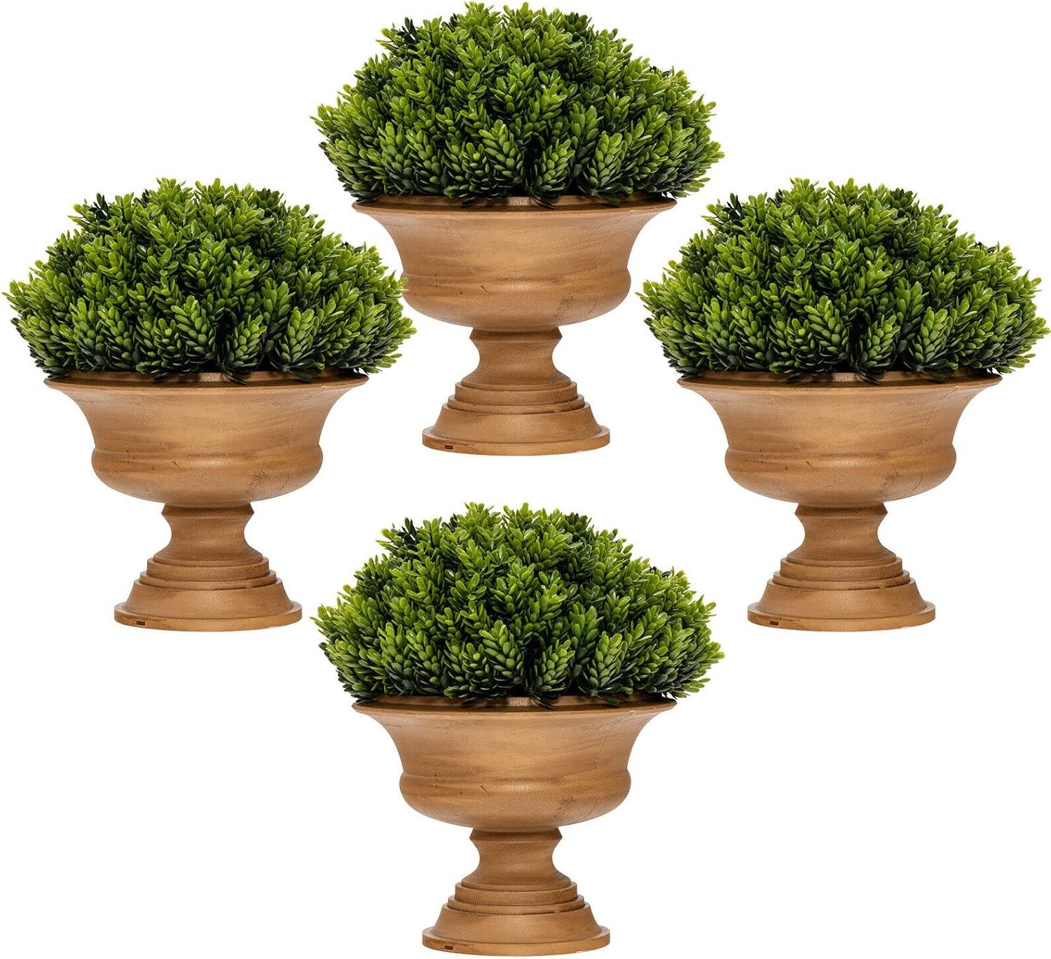 Costway 4-Pack Artificial Plants Fake Mini Potted Plant Small Greenery Decor for Indoor