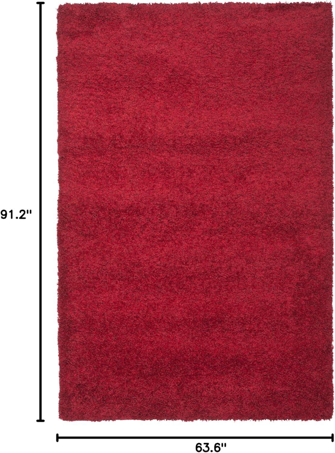 Shag SG151 Power Loomed Indoor Area Rug - Red - 5'3"x7'6" - Safavieh.