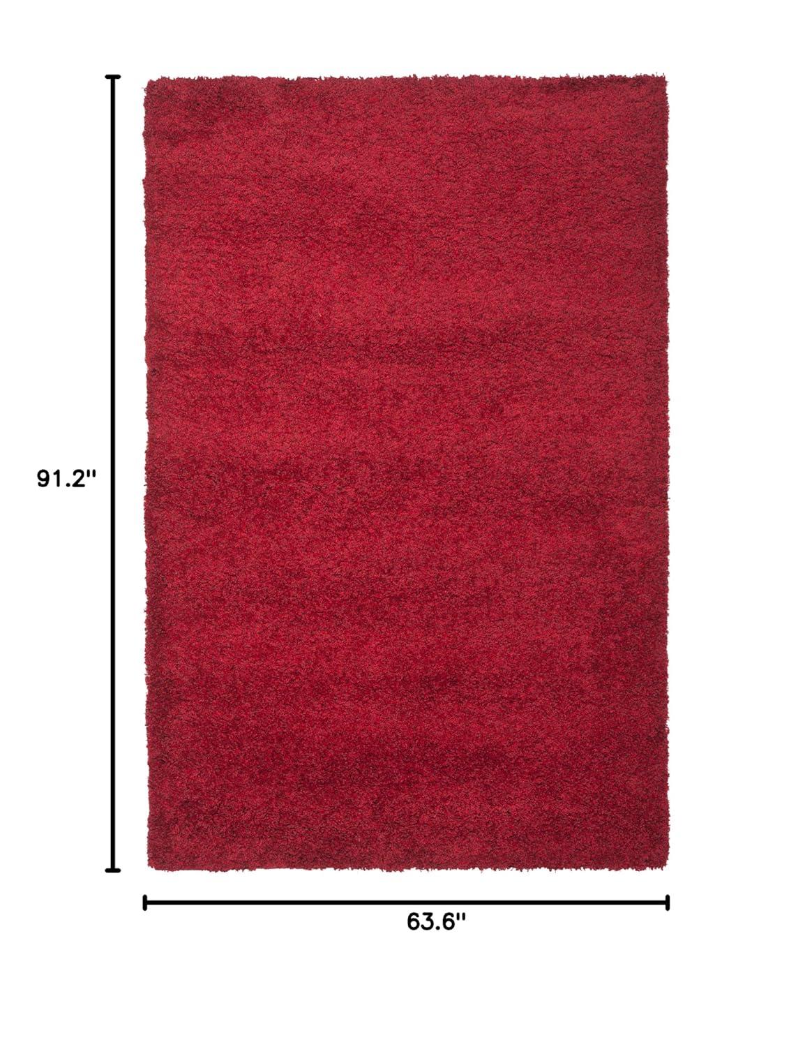 Shag SG151 Power Loomed Indoor Area Rug - Red - 5'3"x7'6" - Safavieh.