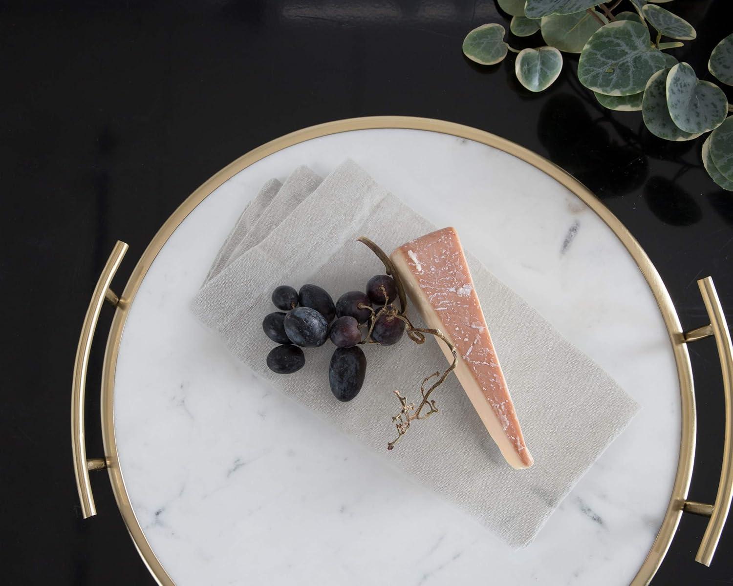 Kate and Laurel Marbury Tray, 14" Diameter, Gold