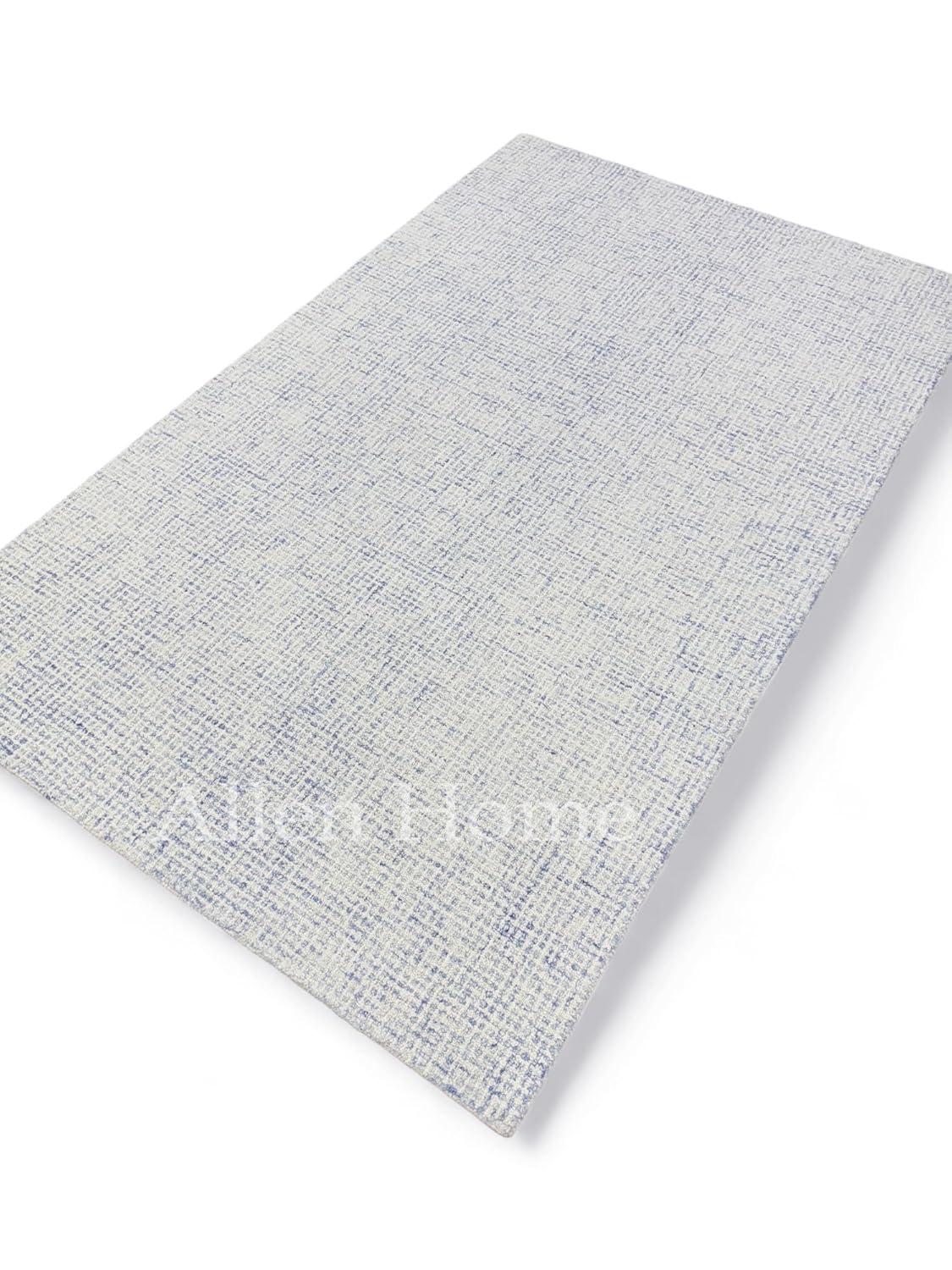 Alora Decor London 9' x 12' Solid Blue/Gray/Rust/Blue Hand-Tufted Area Rug