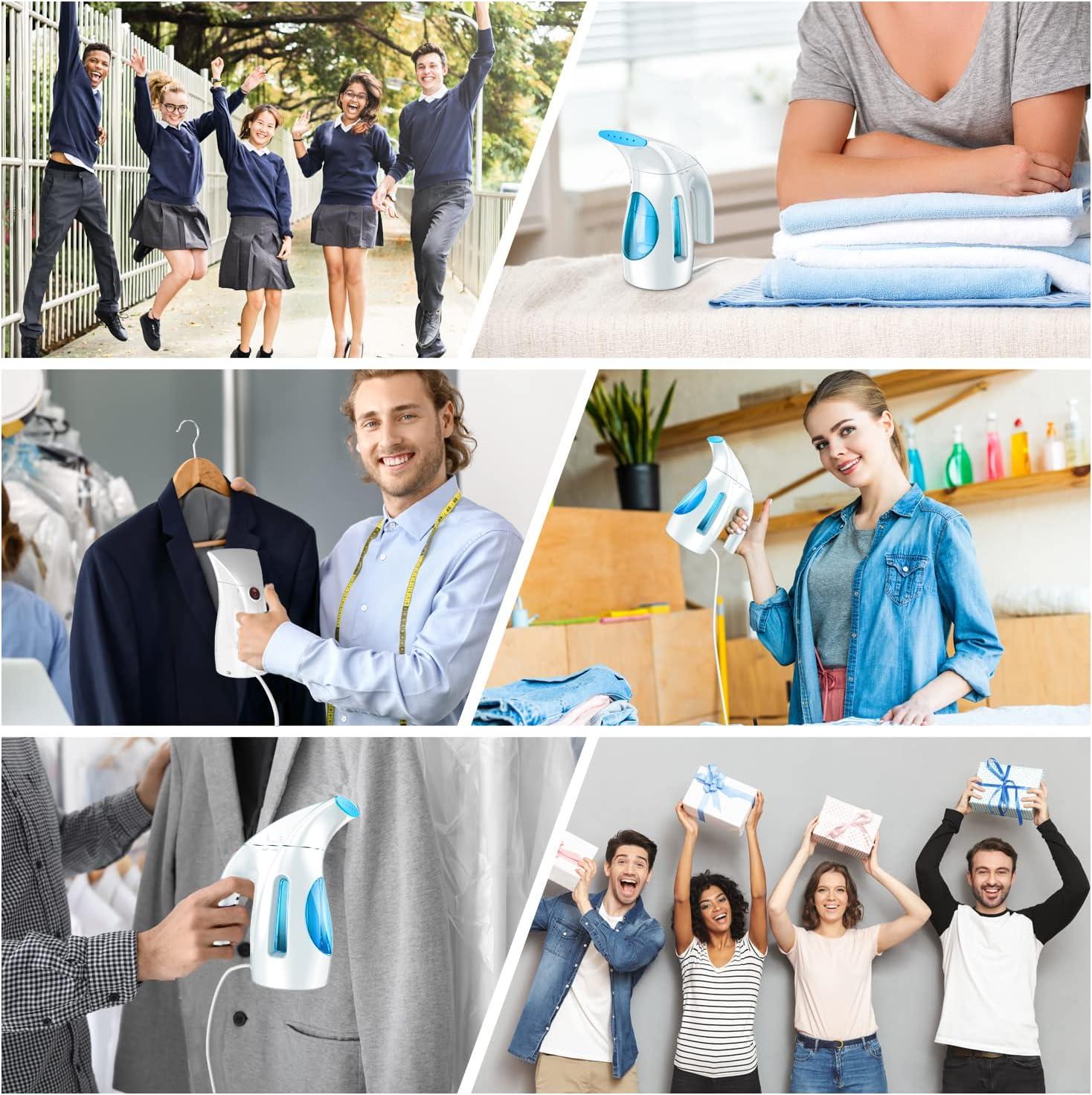 HiLIFE Steamer for Clothes, Portable Handheld Design, 240ml Big Capacity, 700W, Strong Penetrating Steam, Removes Wrinkle, for Home, Office and Travel(ONLY FOR 120V)(Maya Blue)