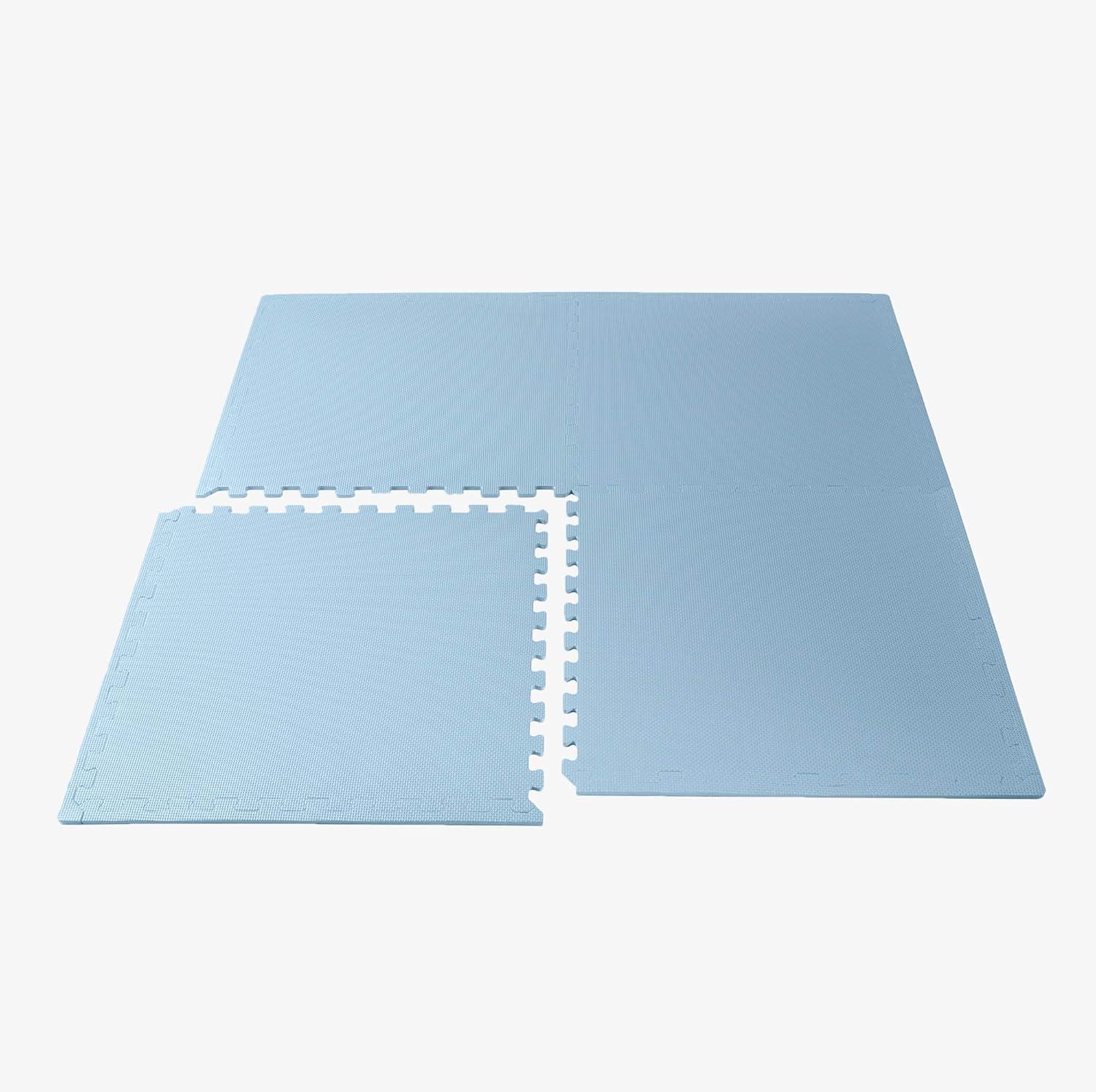 Light Blue EVA Foam Interlocking Gym Floor Tiles, 24 x 24 Inch