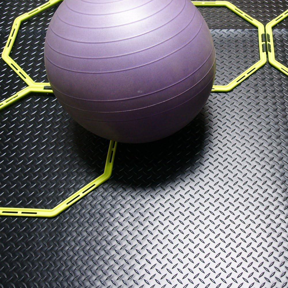 Rubber-Cal, Inc. Rubber-Cal "Diamond-Plate" Rubber Flooring Rolls Rubber-Cal, Inc. 48'' W x 24'' L Garage Flooring in Black