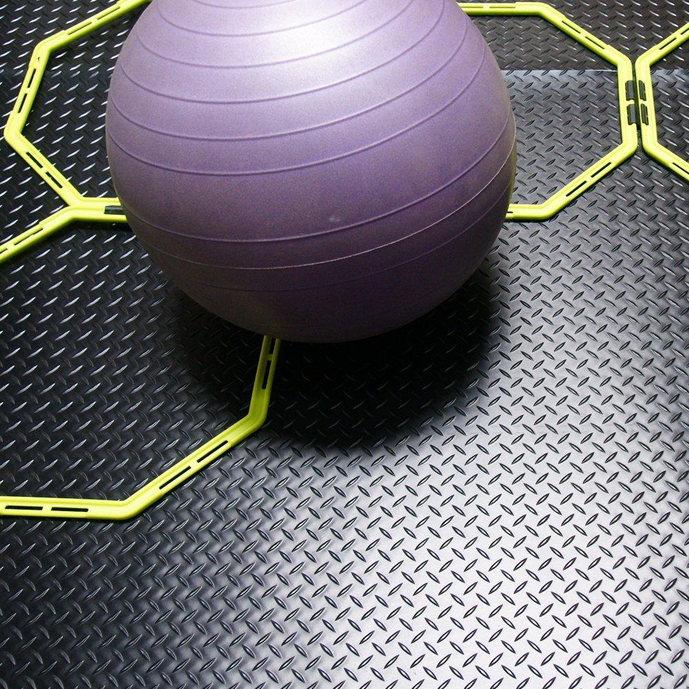 Rubber-Cal, Inc. Rubber-Cal "Diamond-Plate" Rubber Flooring Rolls Rubber-Cal, Inc. 48'' W x 24'' L Garage Flooring in Black