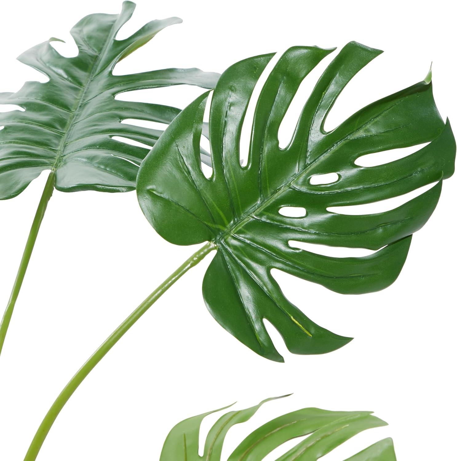 DecMode 73" Artificial Ficus Tree in Realistic Leaves and Black Plastic Pot