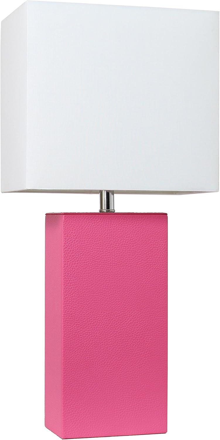 21" Monaco Avenue Modern Leather Table Lamp - Elegant Designs