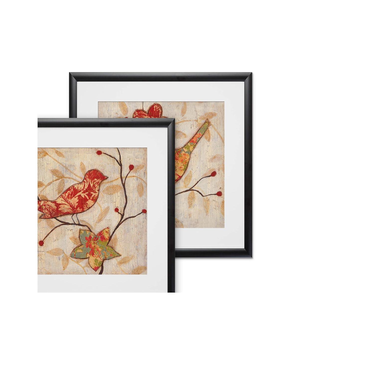 Wexford Home Song Birds -2 Piece Set Art Print, 16X16, Black