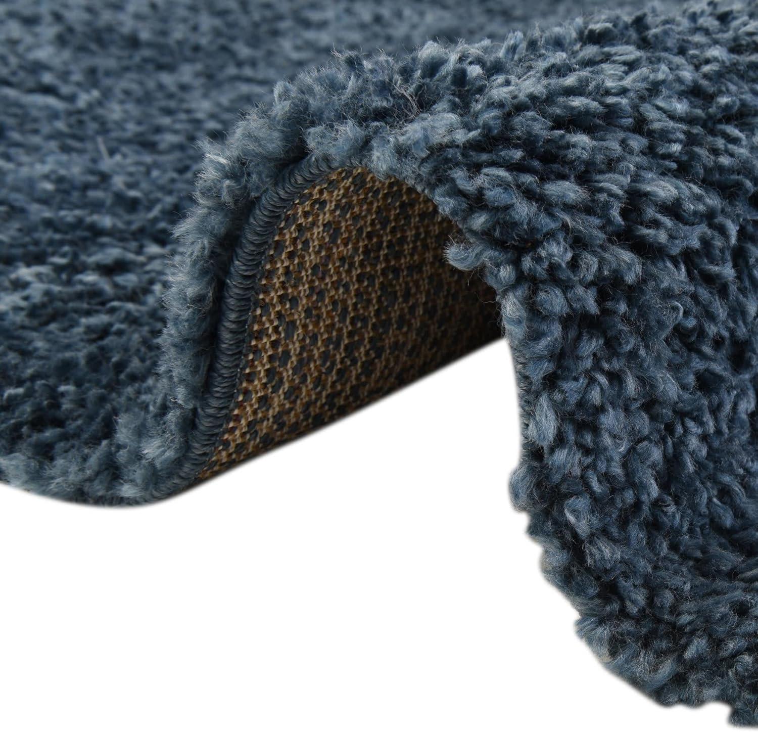 Unique Loom 3' 3 x 5' 3 Davos Shag Marine Blue Area Rug