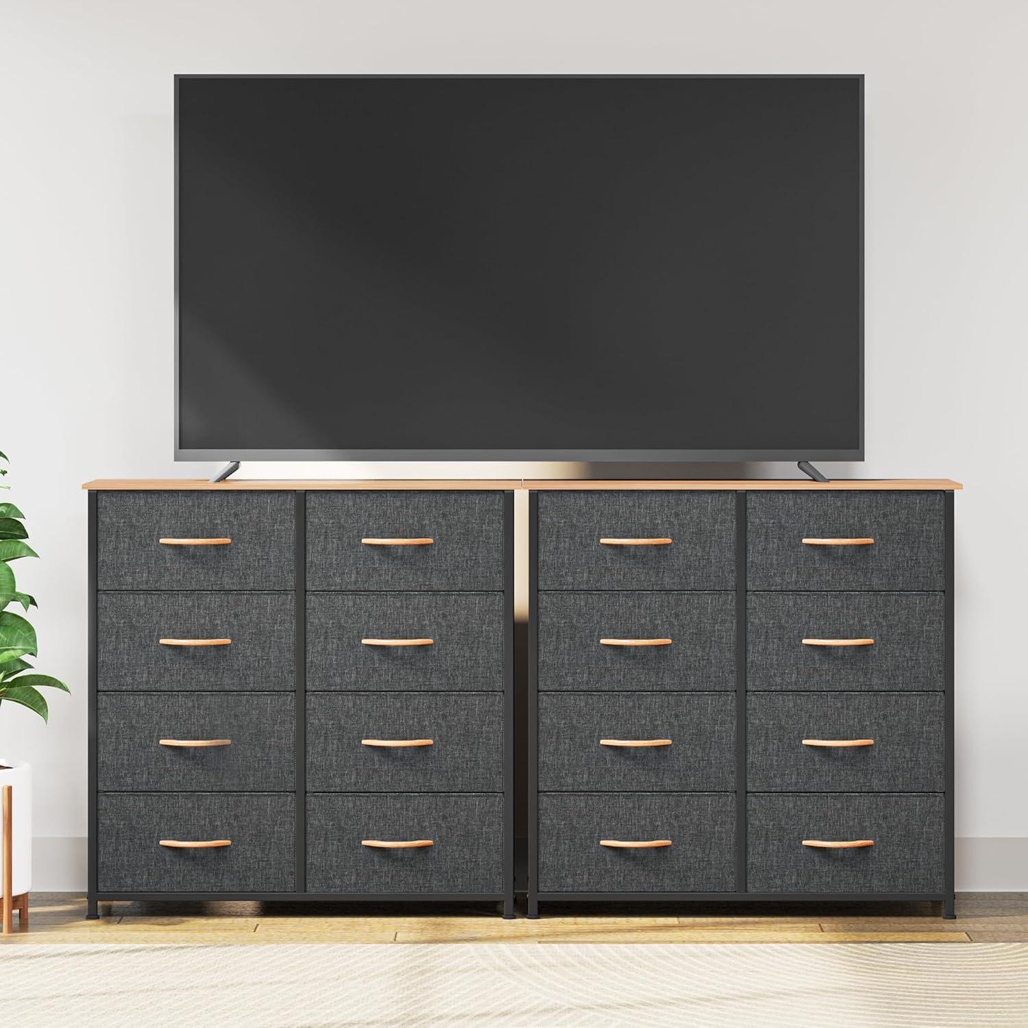 YITAHOME Dresser with 8 Drawers - Fabric Storage Tower, Organizer Unit for Bedroom, Living Room, Hallway, Closets - Sturdy Steel Frame, Wooden Top & Easy Pull Fabric Bins