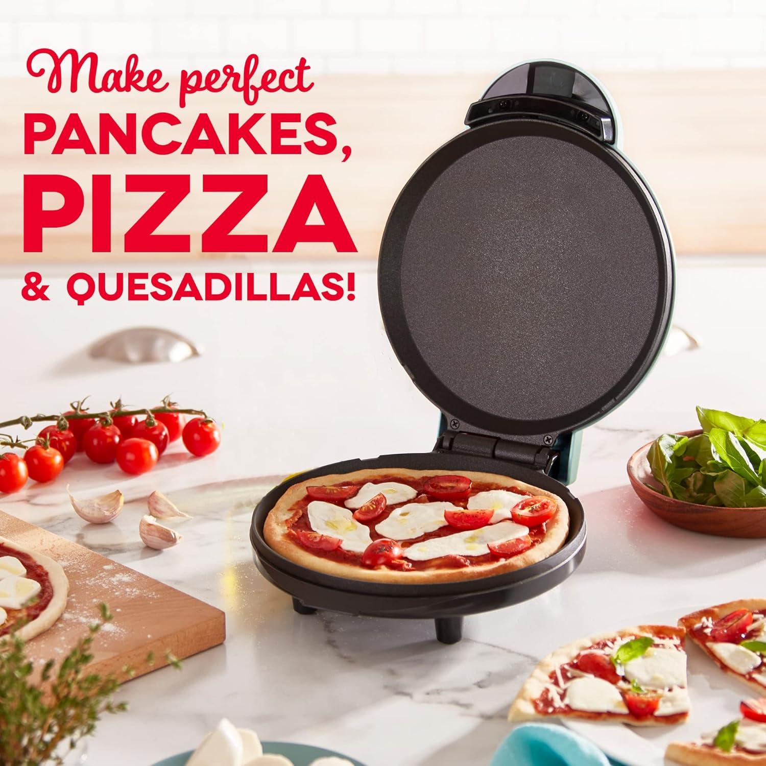 Aqua 8-Inch Round Electric Griddle with Nonstick Coating