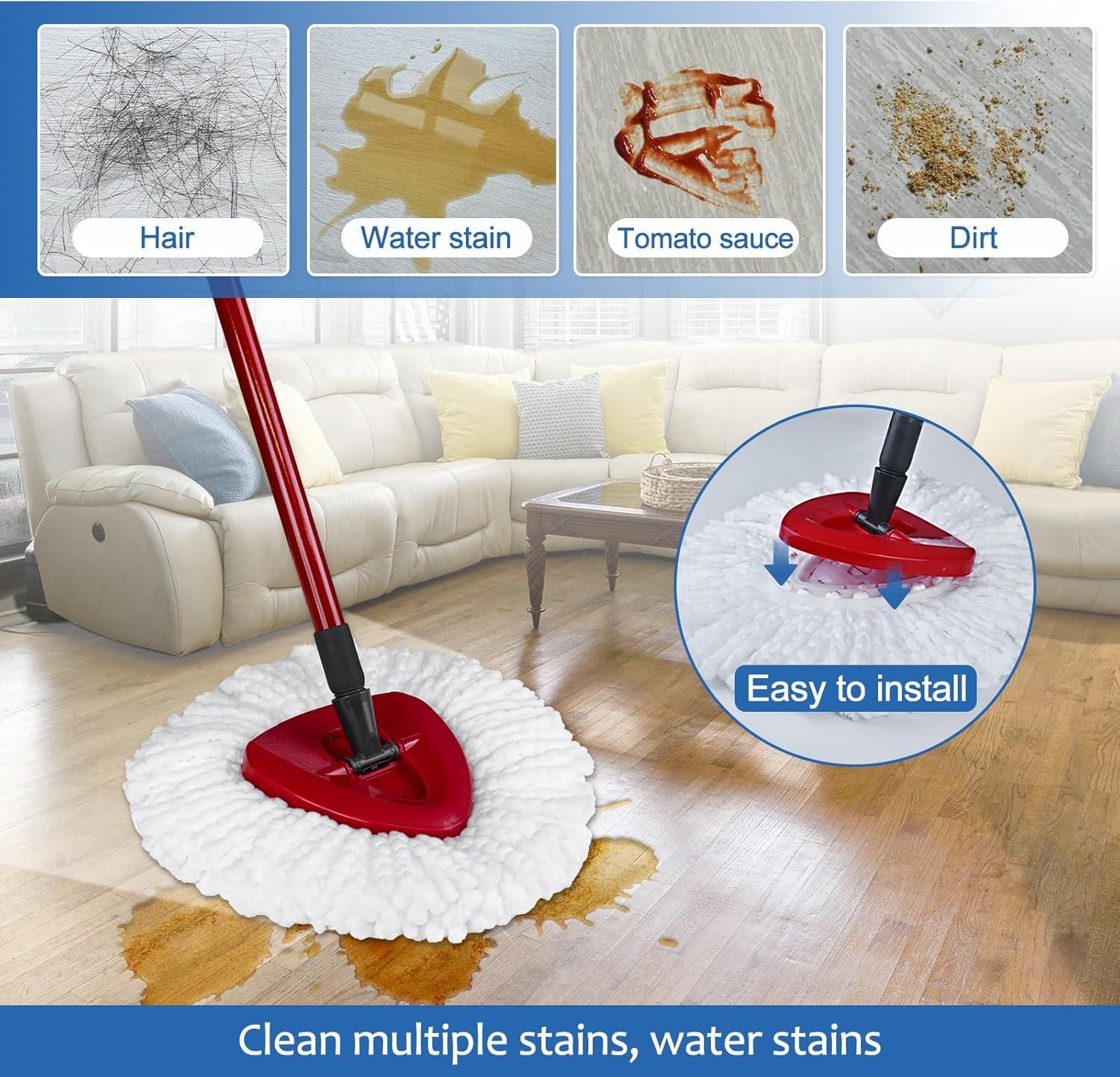 3 Pack Spin Mop Refill - Replacement Head Compatible with O cedar, Microfiber Spin Mop Refills,clean the floor. Easy Floor Cleaning Mop Head Replacement - Bonison