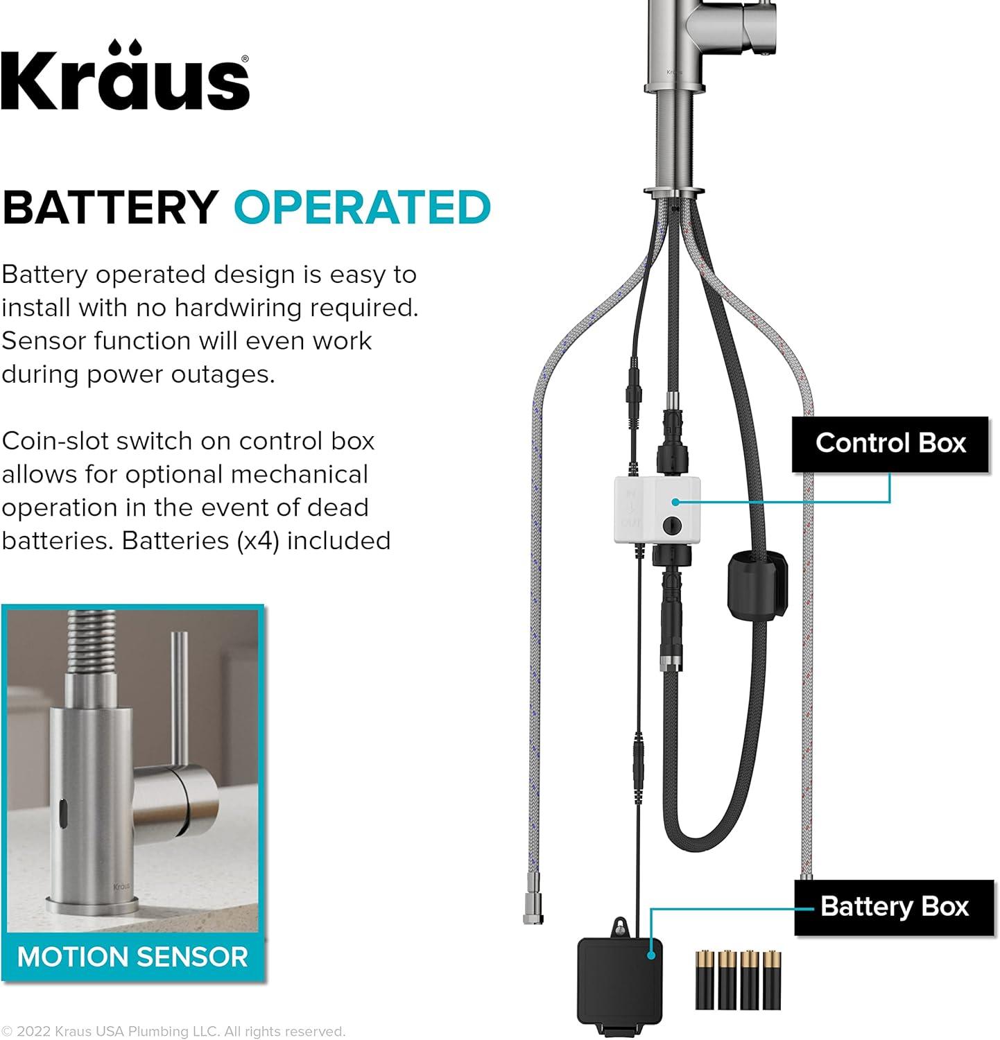 Kraus Bolden Touchless Sensor Commercial Style 2-Function Single Handle Pull-Down Kitchen Faucet