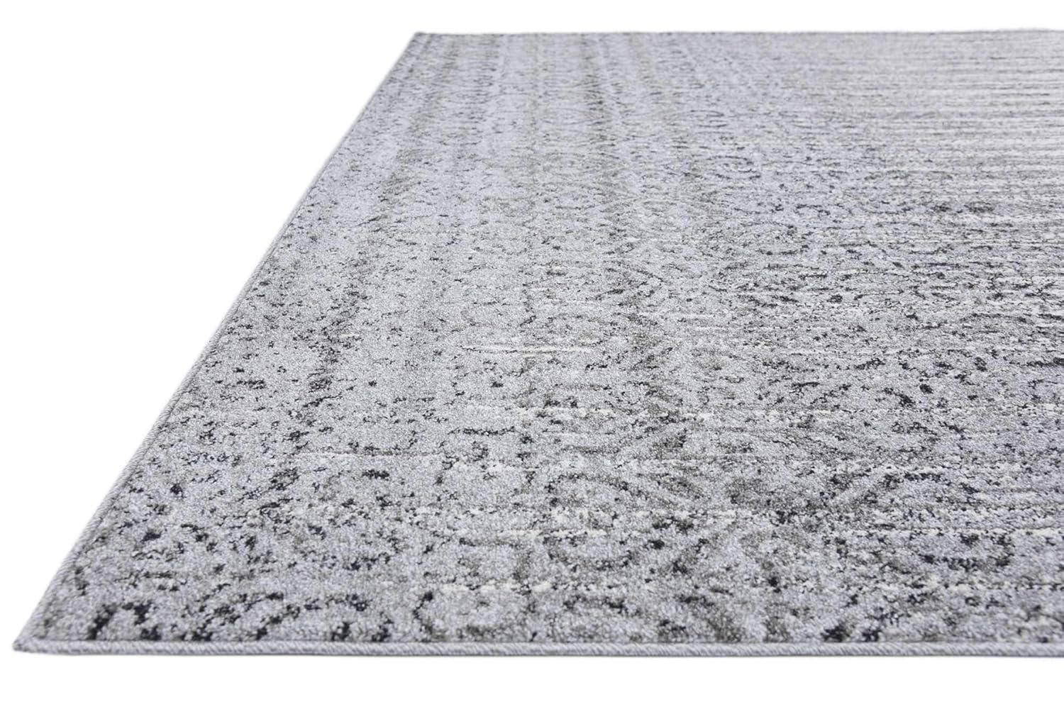 Unique Loom Del Mar Collection Area Rug - Jennifer (7' 10" Square, Gray/ Black)