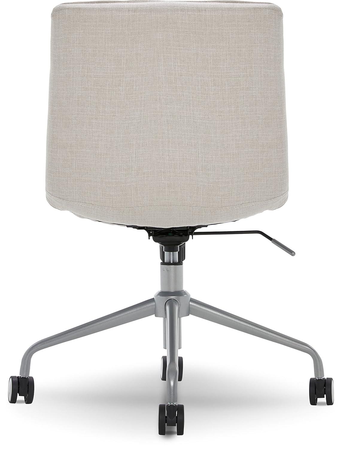 Adelaide Task Chair French Ivory - Adore Decor: Sturdy, Swivel, Adjustable Height, Metal Legs